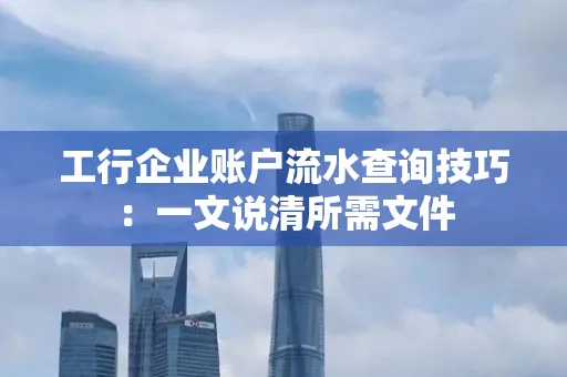 工行企业账户流水查询技巧：一文说清所需文件