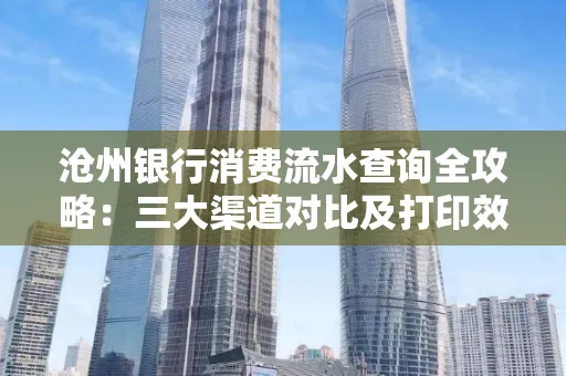 沧州银行消费流水查询全攻略：三大渠道对比及打印效率实测