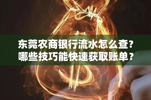 东莞农商银行流水怎么查？哪些技巧能快速获取账单？