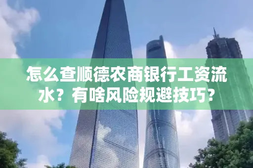 怎么查顺德农商银行工资流水？有啥风险规避技巧？